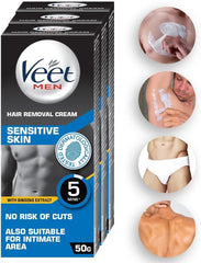 Veet Hair Removal Cream for Men Sensitive Skin, 50g, Pack of 3