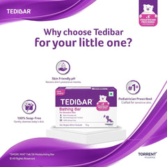 Tedibar Moisturising Baby Bathing Bar 75g – Soap-Free, Pack of 1