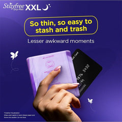 Stayfree Dry Max All Night XXL Sanitary Pads for Women with Wings, 28 Pads
