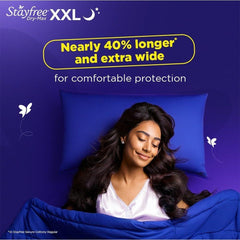 Stayfree Dry Max All Night XXL Sanitary Pads for Women with Wings, 28 Pads