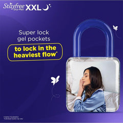 Stayfree Dry Max All Night XXL Sanitary Pads for Women with Wings, 28 Pads