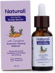 Naturali Anti-Hairfall Scalp Serum with Rosemary, Ginseng & Redensyl – Hair Strengthening & Scalp Care Serum, Paraben-Free, 30 ml