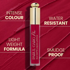 Parul Garg Beauty Silk Matte Liquid Lipstick – Rosella 07 Rosy Fuchsia, Long-Lasting & Smudge-Proof, Soft Matte Finish, Vegan, with Shea Butter & Vitamin E, 3 ml
