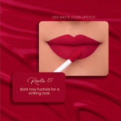 Parul Garg Beauty Silk Matte Liquid Lipstick – Rosella 07 Rosy Fuchsia, Long-Lasting & Smudge-Proof, Soft Matte Finish, Vegan, with Shea Butter & Vitamin E, 3 ml