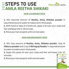 Attar Ayurveda Amla Reetha Shikakai Powder for Hair Care – 100% Pure & Natural Herbal Hair Cleanser, Traditional Ayurvedic Formula, No SLS, No Parabens