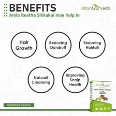 Attar Ayurveda Amla Reetha Shikakai Powder for Hair Care – 100% Pure & Natural Herbal Hair Cleanser, Traditional Ayurvedic Formula, No SLS, No Parabens