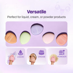 MARS Finger Fits Mini Makeup Puffs for Multipurpose Makeup – Precision Blending, Setting & Touch-Ups, Soft Washable & Reusable Puffs for Under Eye, Nose & Detail Areas, Pack of 5