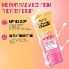 RENEE Everyday Face Bright Serum In Cream with Niacinamide, Hyaluronic Acid & Glutathione – Brightening & Hydrating Face Cream, Helps Reduce Dark Spots & Even Skin Tone, 50 ml