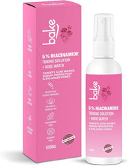 BAKE 5% Niacinamide Toner for Acne-Prone & Oily Skin – Alcohol-Free Face Toner for Acne Marks, Oil Control & Enlarged Pores – Glowing Skin – For Women & Men – Transparent, 100 ml