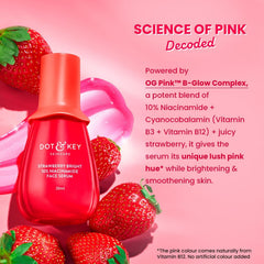 DOT & KEY 10% Niacinamide + Strawberry Face Serum with Vitamin B12 & Hyaluronic Acid – Helps Fade Dark Spots, Hyperpigmentation & Dullness – Hydrates, Smooths & Minimizes Pores – For Glowing Skin – Bright Pink, 30 ml