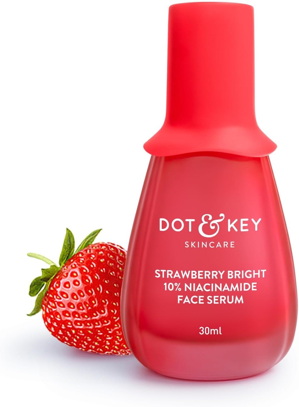 DOT & KEY 10% Niacinamide + Strawberry Face Serum with Vitamin B12 & Hyaluronic Acid – Helps Fade Dark Spots, Hyperpigmentation & Dullness – Hydrates, Smooths & Minimizes Pores – For Glowing Skin – Bright Pink, 30 ml