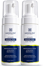 MANNLICH men’s intimate foaming wash, two pump bottles, pH balanced brightening