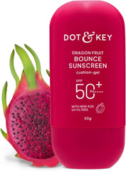 Dot & Key Dragon Fruit Bounce Sunscreen SPF 50+ PA++++ – In-Vivo Tested, Broad Spectrum UV Protection, Lightweight Cushion-Gel, Fast Absorbing with Niacinamide