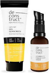 Deconstruct Sun Protect Duo – 10% Vitamin C Face Serum 30 ml + Gel Sunscreen 50 g, Pack of 2