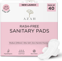 AZAH Sanitary Pads for Women 240mm Regular, Heavy Flow, Pack of 40
