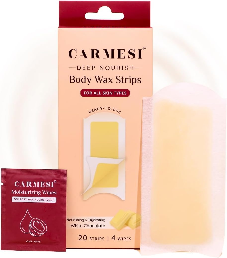 Carmesi Deep Nourish Body Wax Strips – White Chocolate, 20 Strips