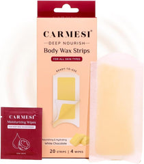 Carmesi Deep Nourish Body Wax Strips – White Chocolate, 20 Strips