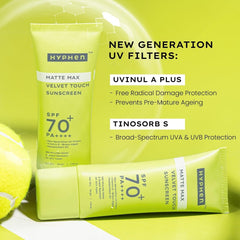 Hyphen Matte Max Velvet Touch Sunscreen SPF 70+ PA++++, 30g