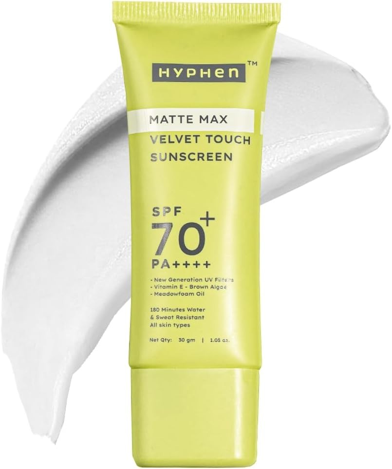 Hyphen Matte Max Velvet Touch Sunscreen SPF 70+ PA++++, 30g