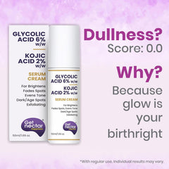 TGet Nectar Happiness 6% Glycolic & 2% Kojic Acid Serum Cream, 50ml