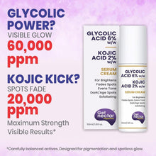 Glycolic acid and kojic acid serum cream bottle, 50 ml