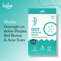 BAKE Salicylic Acid Pimple Patches – 72 Dots – Hydrocolloid Waterproof Acne Patches – Helps Protect & Care for Pimples – For All Skin Types