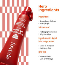 Ruby red SPF 30 lip balm tube close-up with foxtale label
