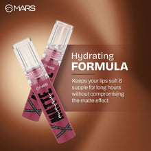 Matte mousse lipstick tubes, mauve-brown shade with clear caps