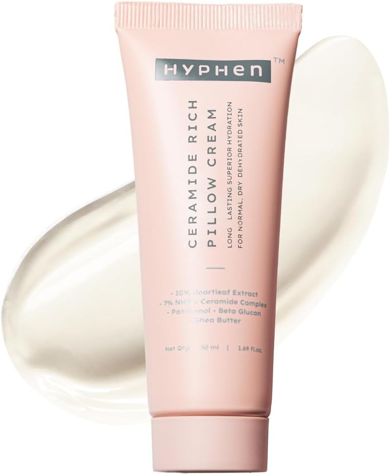 Hyphen 10% Heartleaf Extract & 7% Ceramides-NMF Face Cream Moisturizer | Rich Pillow Cream For Hydration, Deep Nourishment & Barrier Repair | For Dry Skin, Normal Skin & Sensitive Skin- 50ml