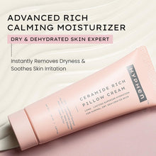 Hyphen ceramide rich pillow cream tube, pink squeeze tube with printed front