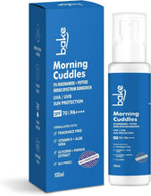 Niacinamide sunscreen SPF 70 PA+++ with peptide, BAKE Morning Cuddles box and bottle