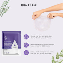 BAKE how-to use sheet mask pouch with hands placing mask and face icon steps
