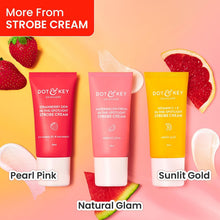 Face strobe cream set: pink and gold tubes for a dewy glow look.