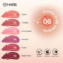 Liquid blush shade swatches numbered 01 to 06