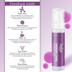 BAKE 2% Kojic Acid Lavender Lip Balm Oil with SPF 50 PA++++ & Alpha Arbutin, 15g