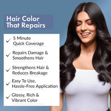 Natural Black 5-Minute coloring shampoo box with woman showing dark, glossy hair