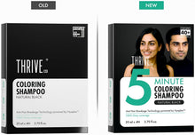 ThriveCo Coloring Shampoo boxes comparison: old vs new Natural Black 5-minute
