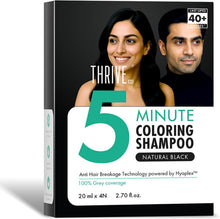 Natural Black 5-Minute Coloring Shampoo box with ThriveCo label
