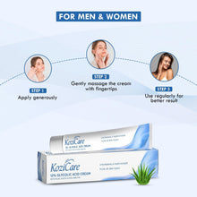 Kozicare 12% glycolic acid face cream tube and box with blue wave accents