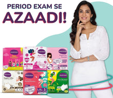 EverEve period panties multipack display with woman standing in white outfit.