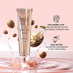 FACES CANADA Strobe Cream – Gold | 3-in-1 Primer + Highlighter + Moisturizer | Shea Butter & Hyaluronic Acid | Intense Hydration | Radiant Dewy Glow | Illuminating Makeup Base | 30ml