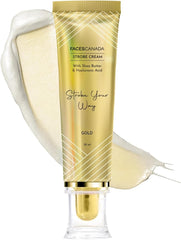 FACES CANADA Strobe Cream – Gold | 3-in-1 Primer + Highlighter + Moisturizer | Shea Butter & Hyaluronic Acid | Intense Hydration | Radiant Dewy Glow | Illuminating Makeup Base | 30ml