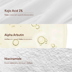 Asaya 2% Kojic Acid + 1% Alpha Arbutin Face Serum | Advanced Brightening & Pigmentation Care | Dark Spot & Uneven Skin Tone Correcting Serum | Lightweight Formula | Radiant Skin | 30ml