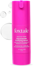 Pink foxtale niacinamide clarifying serum bottle, pump cap, 30 ml