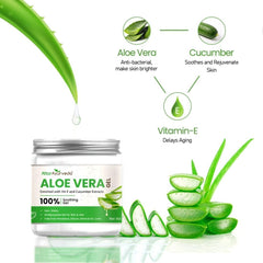 Attar Ayurveda Natural Aloe Vera Gel for Face, Skin & Hair – With Vitamin E & Cucumber Extracts, Non-Sticky, Paraben & Silicone Free, 200 ml