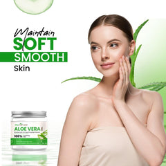 Attar Ayurveda Natural Aloe Vera Gel for Face, Skin & Hair – With Vitamin E & Cucumber Extracts, Non-Sticky, Paraben & Silicone Free, 200 ml