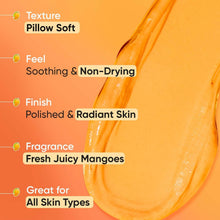 Orange mango clay mask texture swatch, pillow-soft gel consistency.