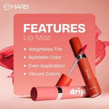 Lip tint set with tube, applicator, and deep plum glossy smear