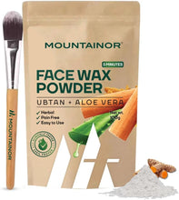 MOUNTAINOR face wax powder with ubtan and aloe vera pouch, brush and loose powder