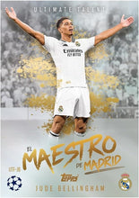 Jude Bellingham Ultimate Talent trading card with arms out in white Real Madrid kit